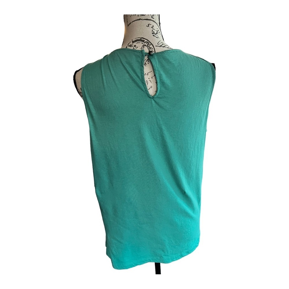Deletta Anthropologie Top Womens Medium Geen Layered Mixed Media Sleeveless L - Picture 4 of 10